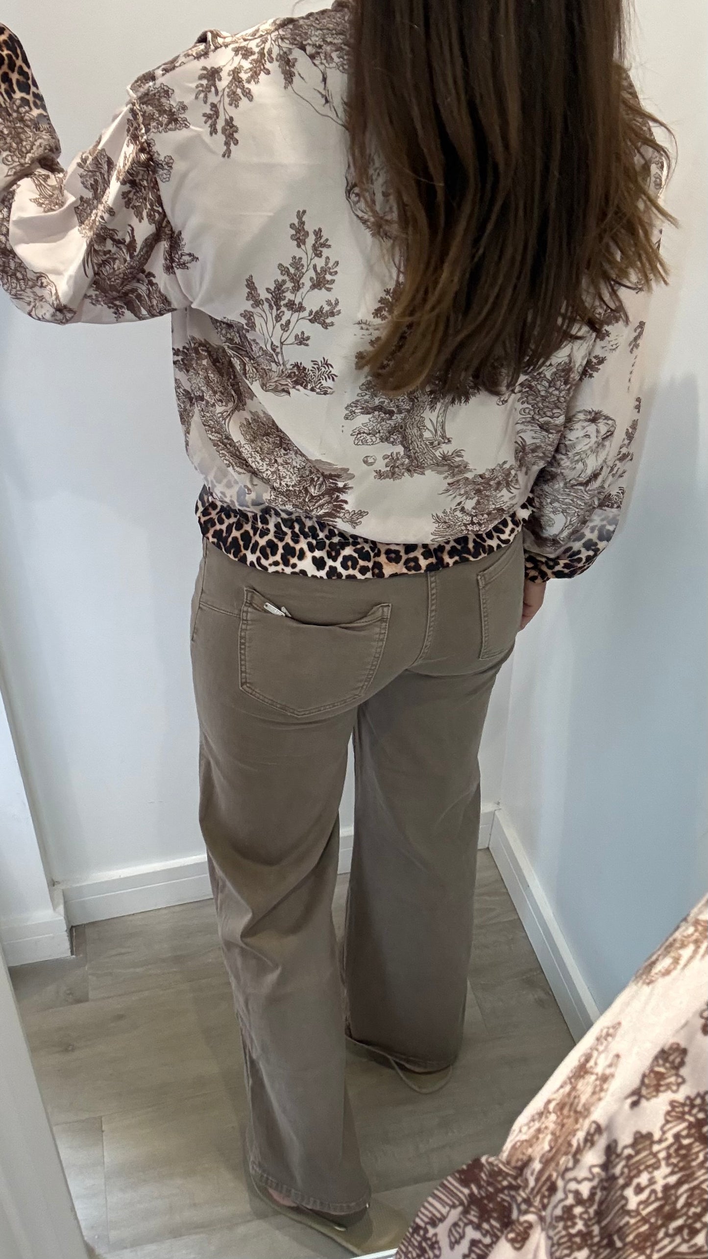 SILKY BOMBER JACKET – TOILE & LEOPARD PRINT