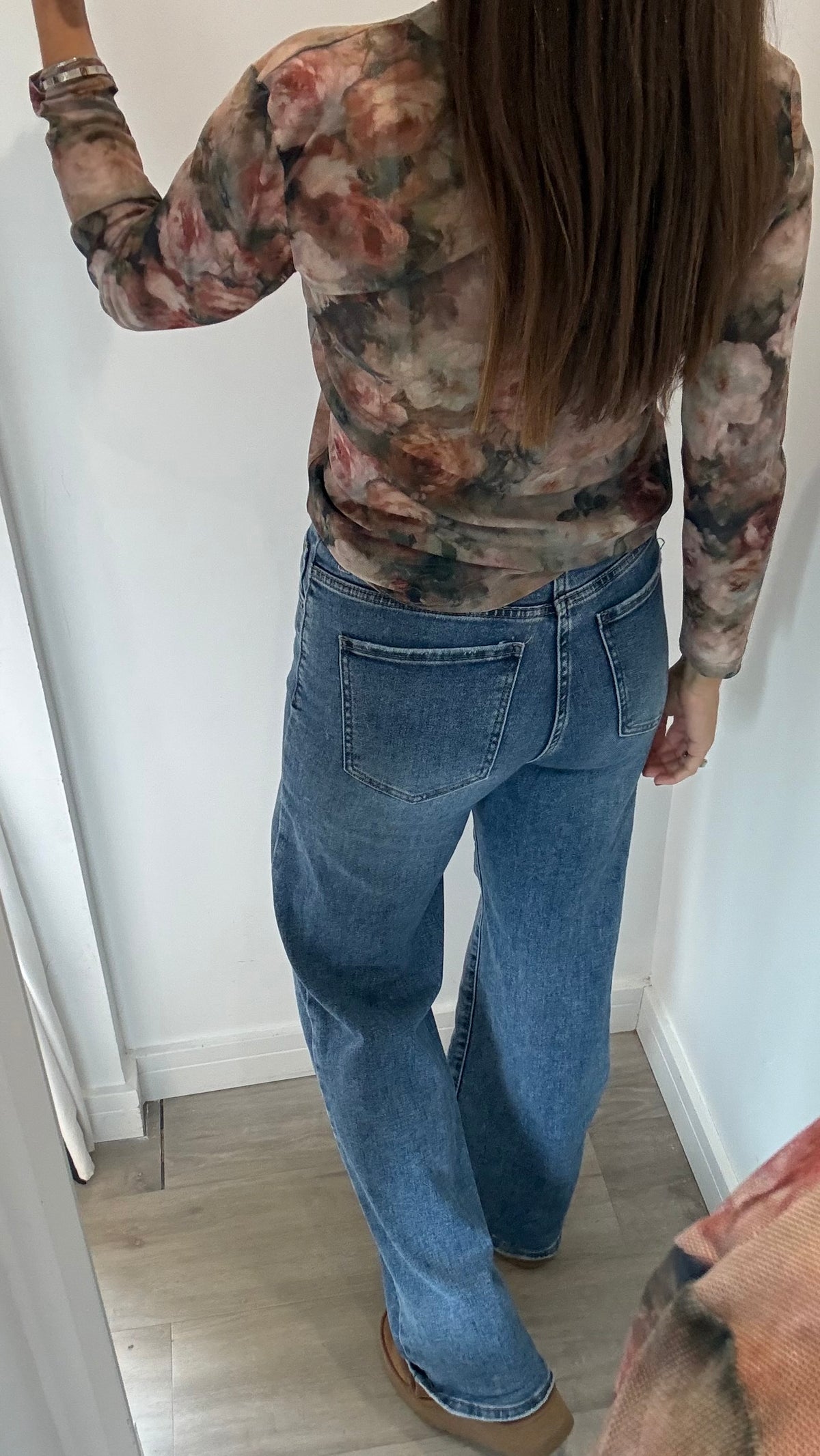 VINTAGE FLORAL SHEER LONG SLEEVE TOP