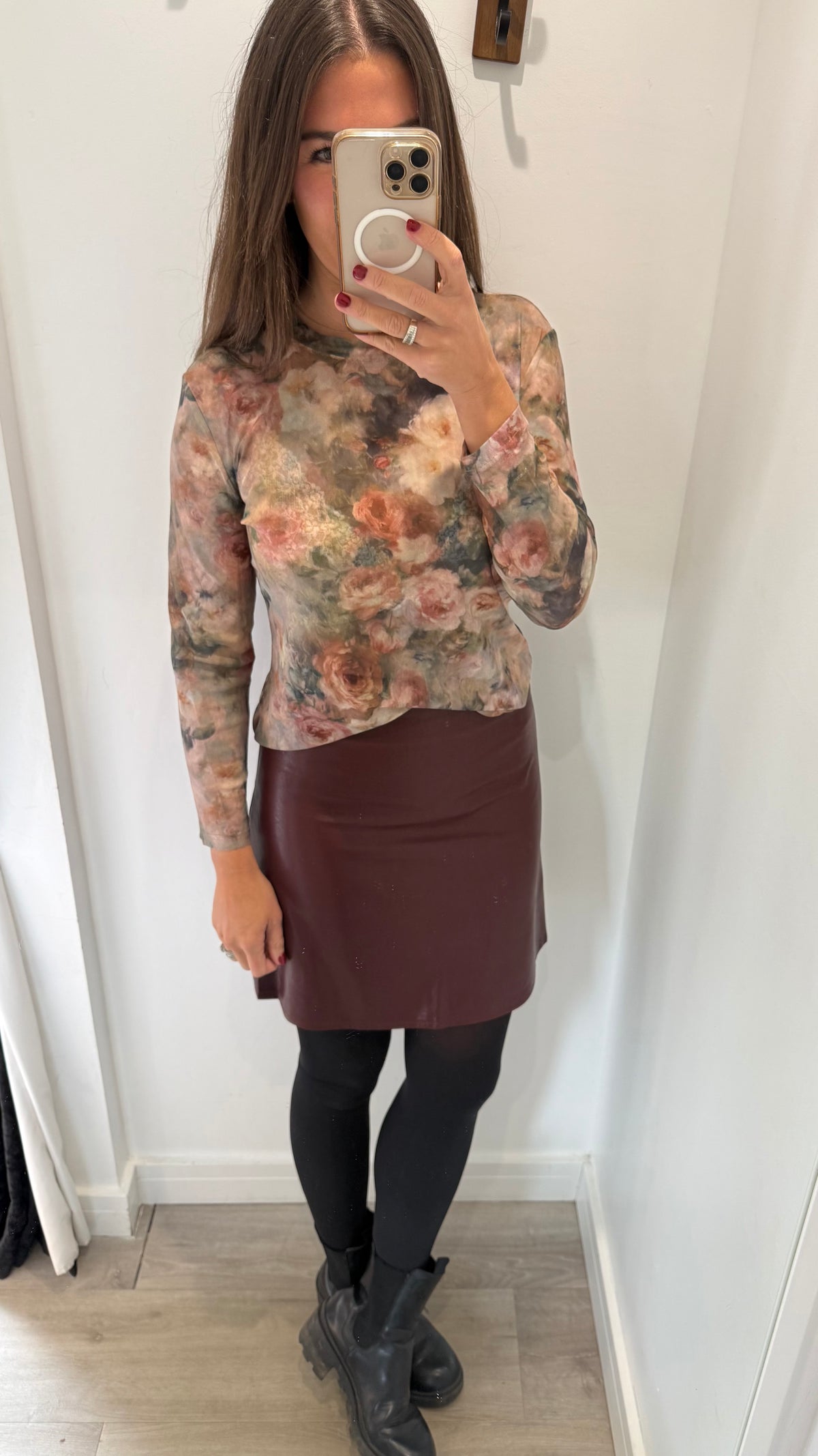 VINTAGE FLORAL SHEER LONG SLEEVE TOP