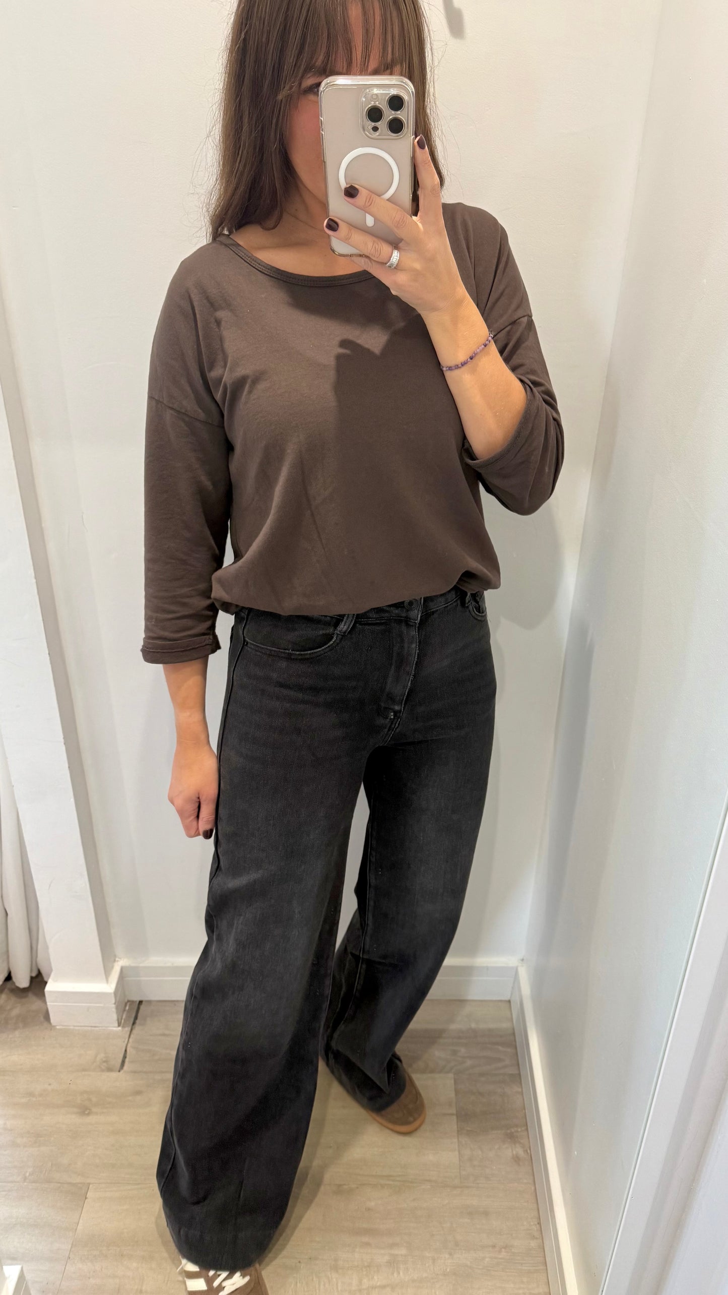 WASHED BLACK DAD FIT JEANS