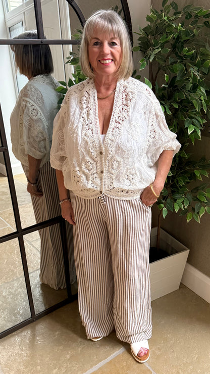 WHITE CROCHET CARDIGAN