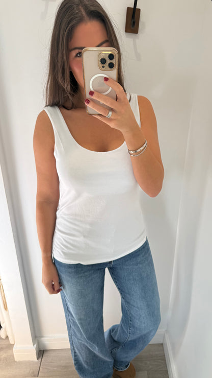WHITE CAMI VEST TOP