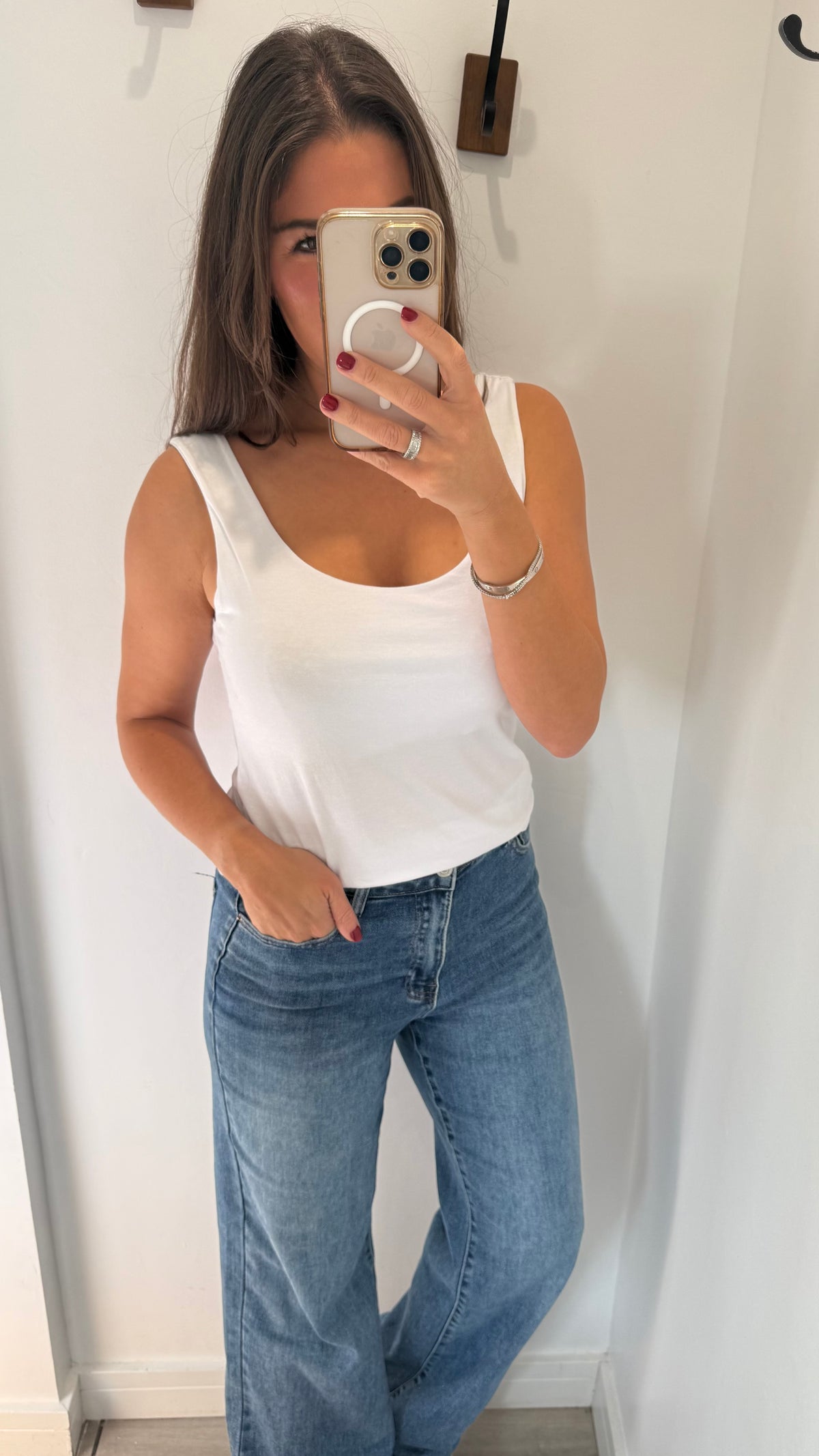 WHITE CAMI VEST TOP