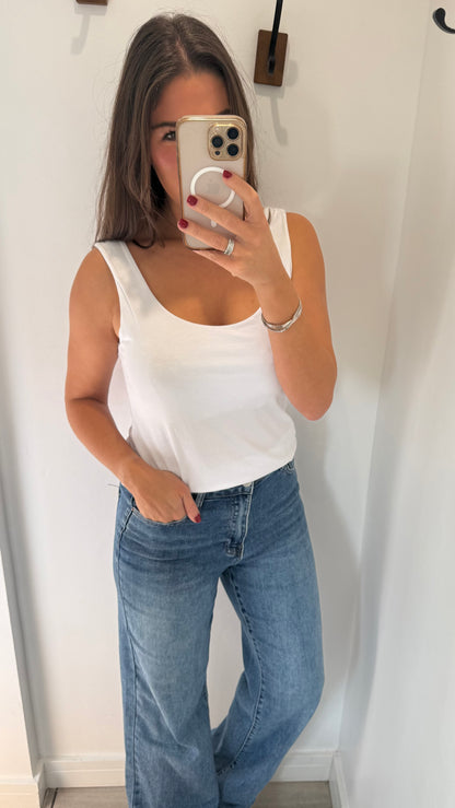 WHITE CAMI VEST TOP