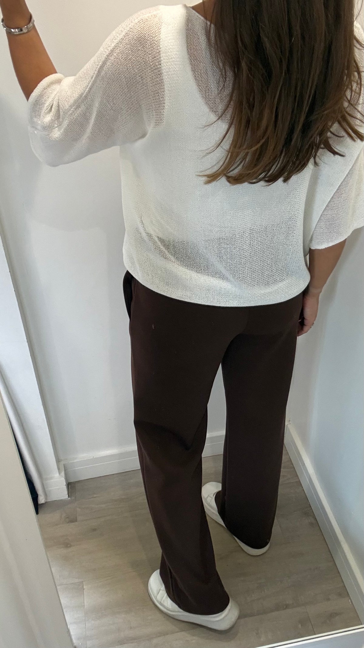 WHITE FINE KNIT TOP