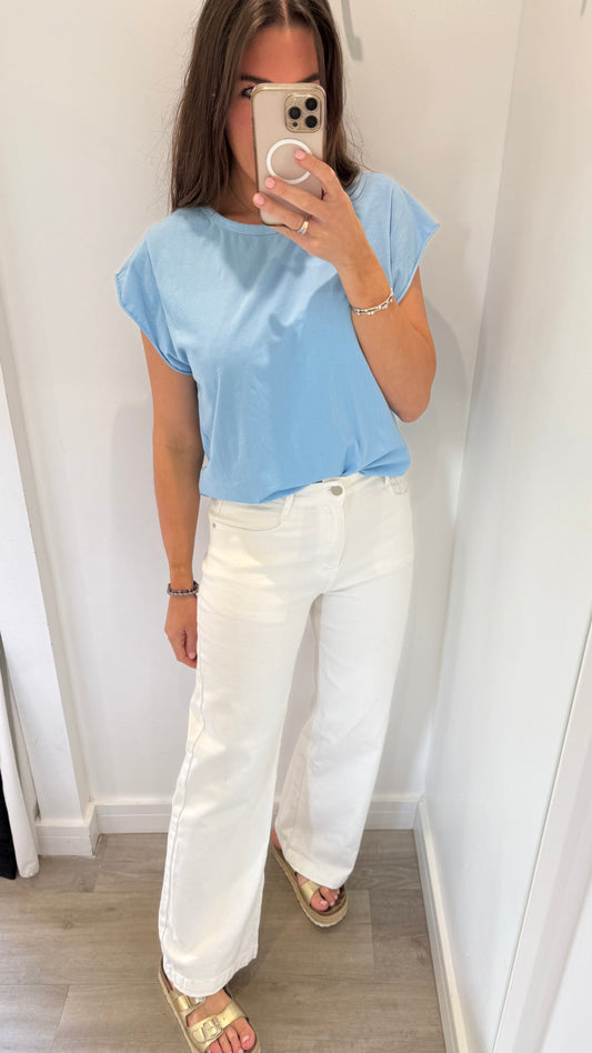 WHITE WIDE-LEG JEAN