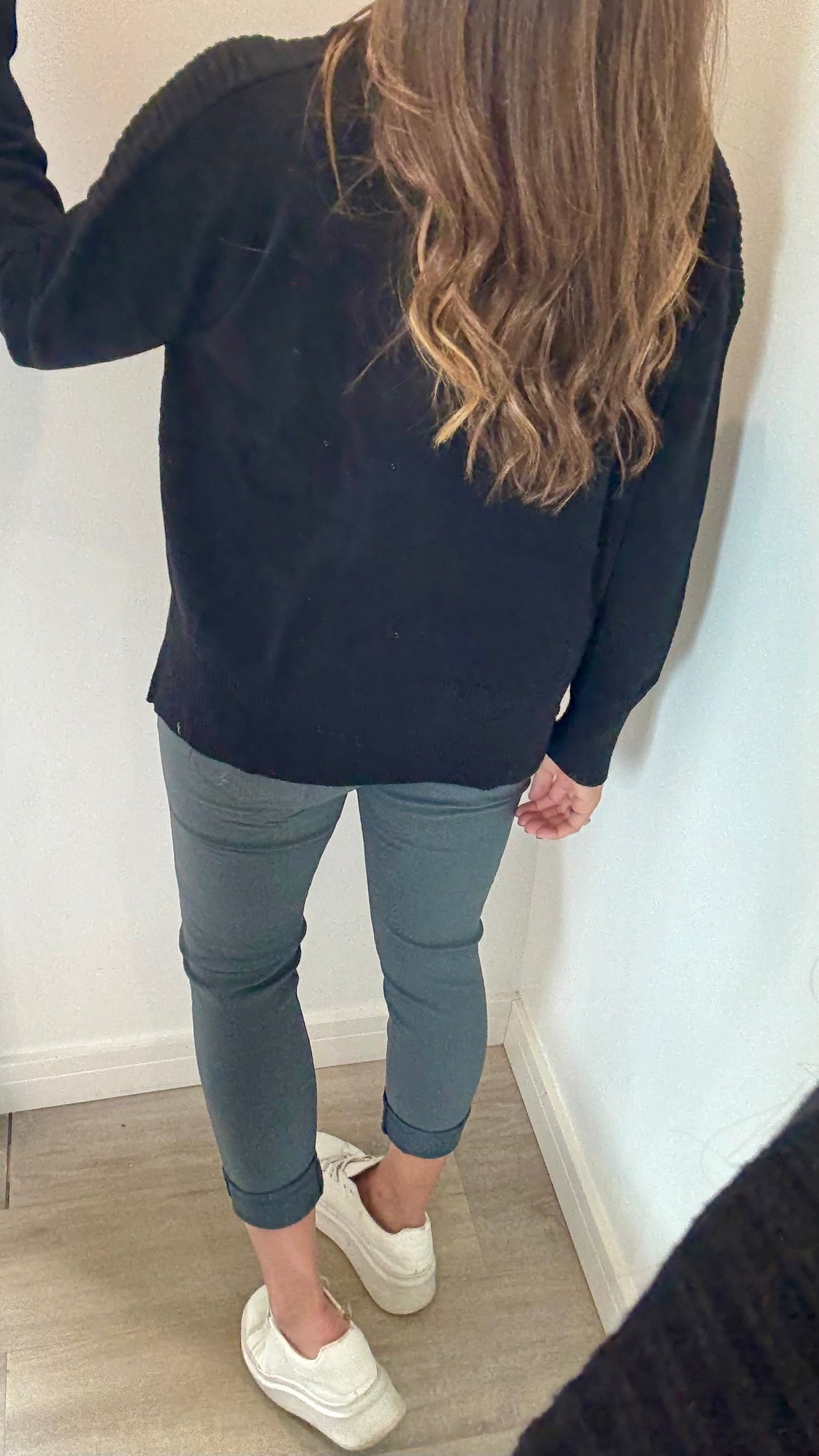BLACK ROLL NECK POLO JUMPER