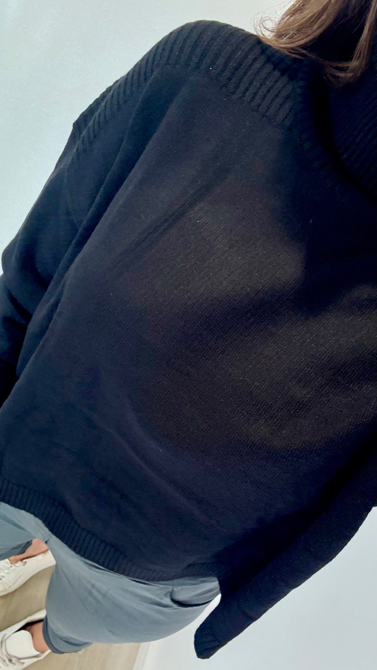 BLACK ROLL NECK POLO JUMPER