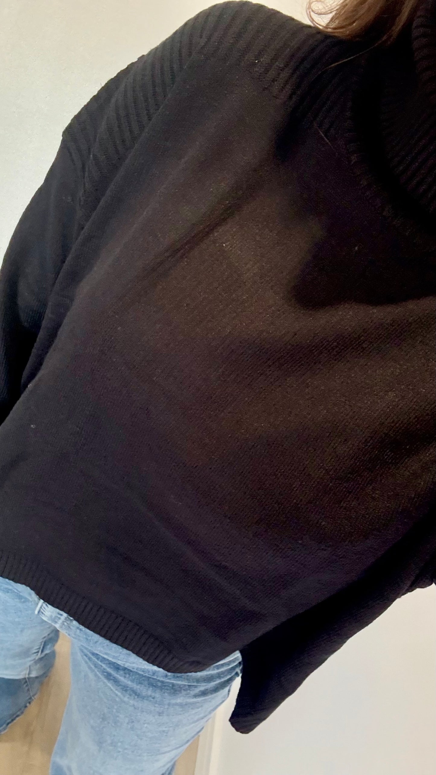 BLACK ROLL NECK POLO JUMPER
