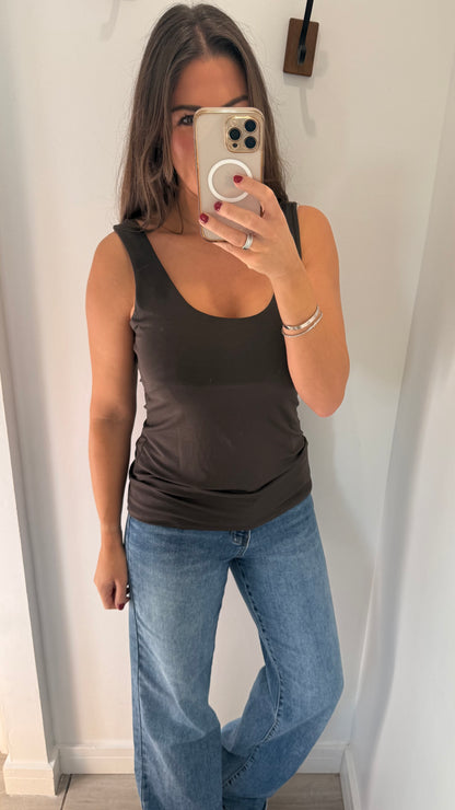 CHOCOLATE BROWN CAMI VEST TOP