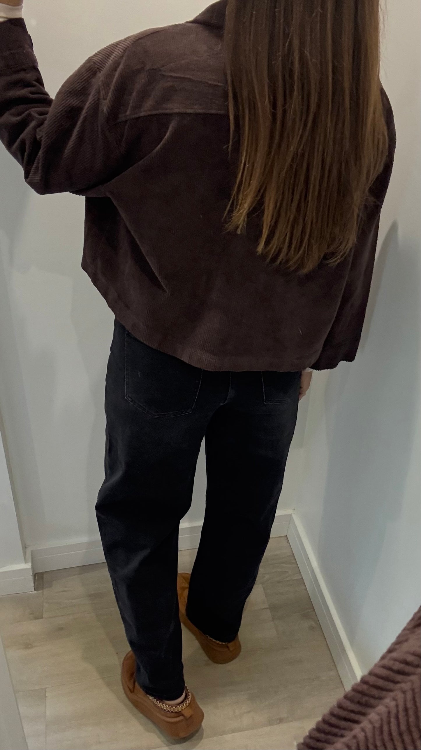 CHOCOLATE CORD SHORT JACKET