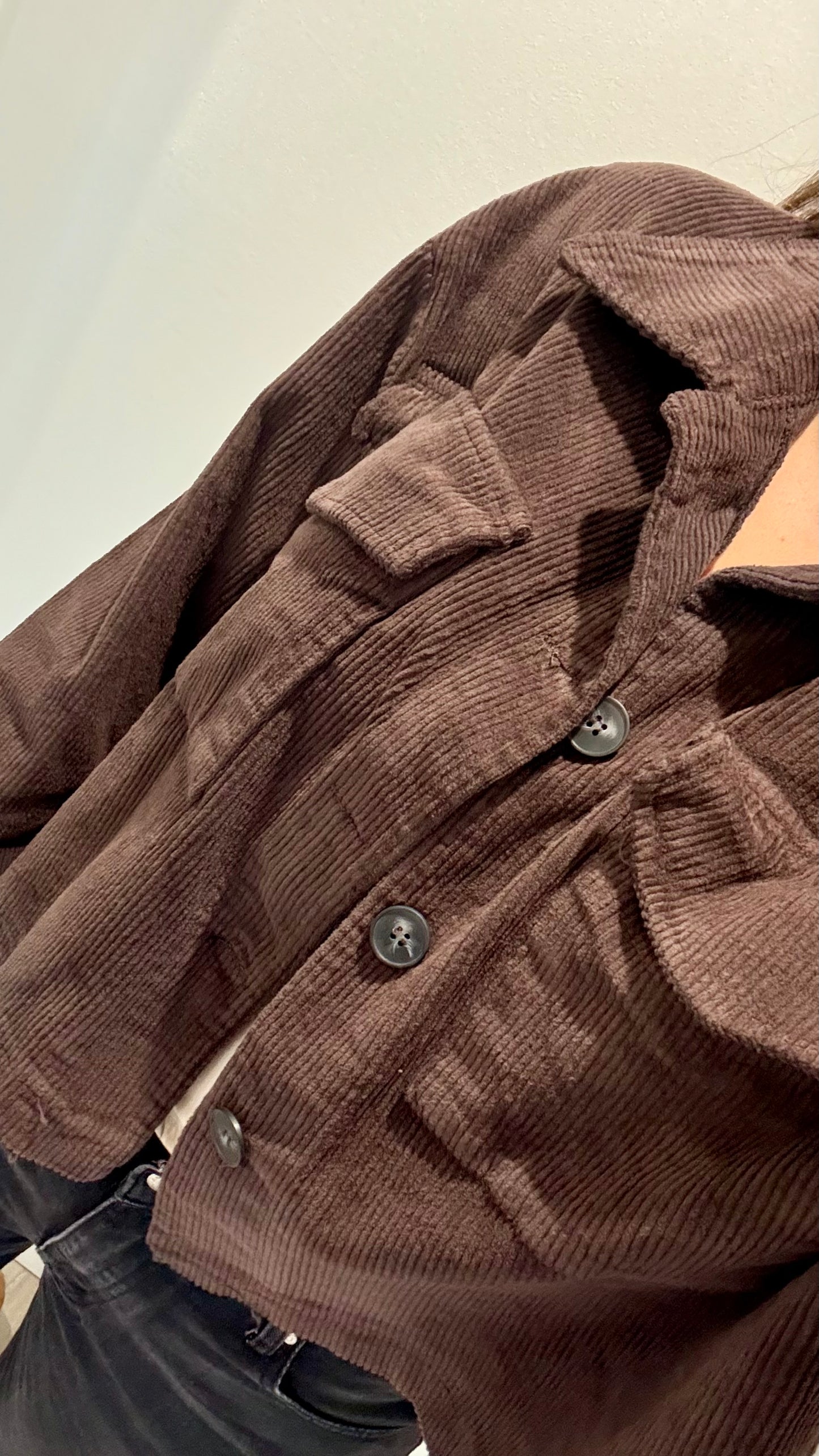 CHOCOLATE CORD SHORT JACKET