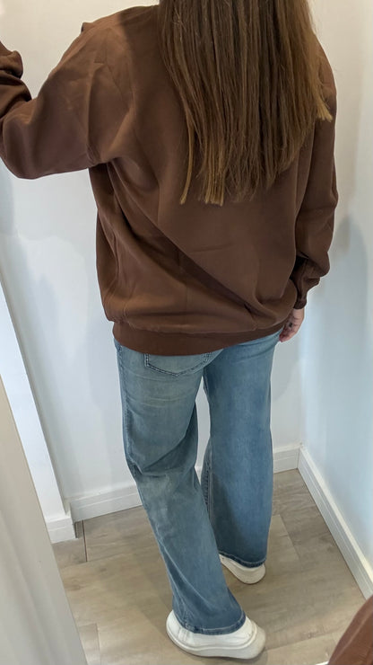 CHOCOLATE RENDEZ VOUS OVERSIZED SWEAT