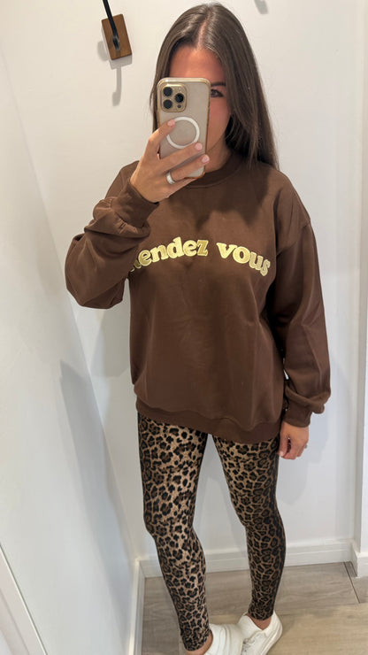 CHOCOLATE RENDEZ VOUS OVERSIZED SWEAT
