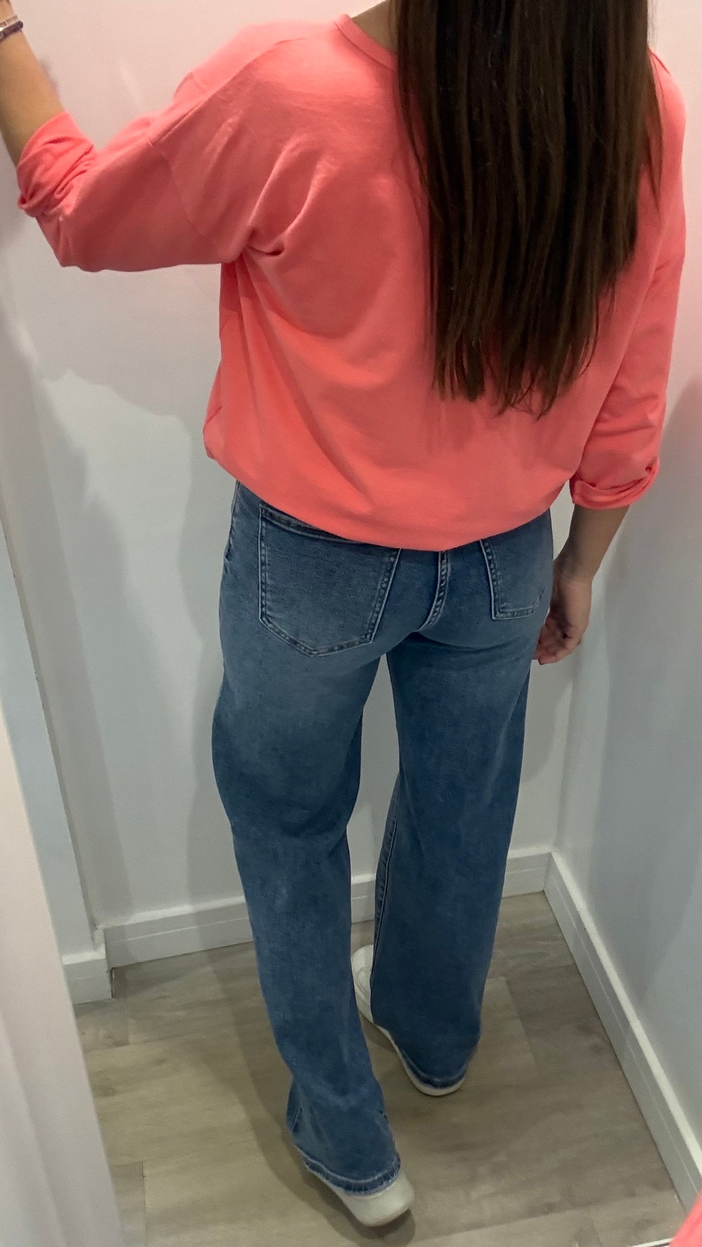CORAL ROLL SLEEVE SWEAT – BESTSELLER