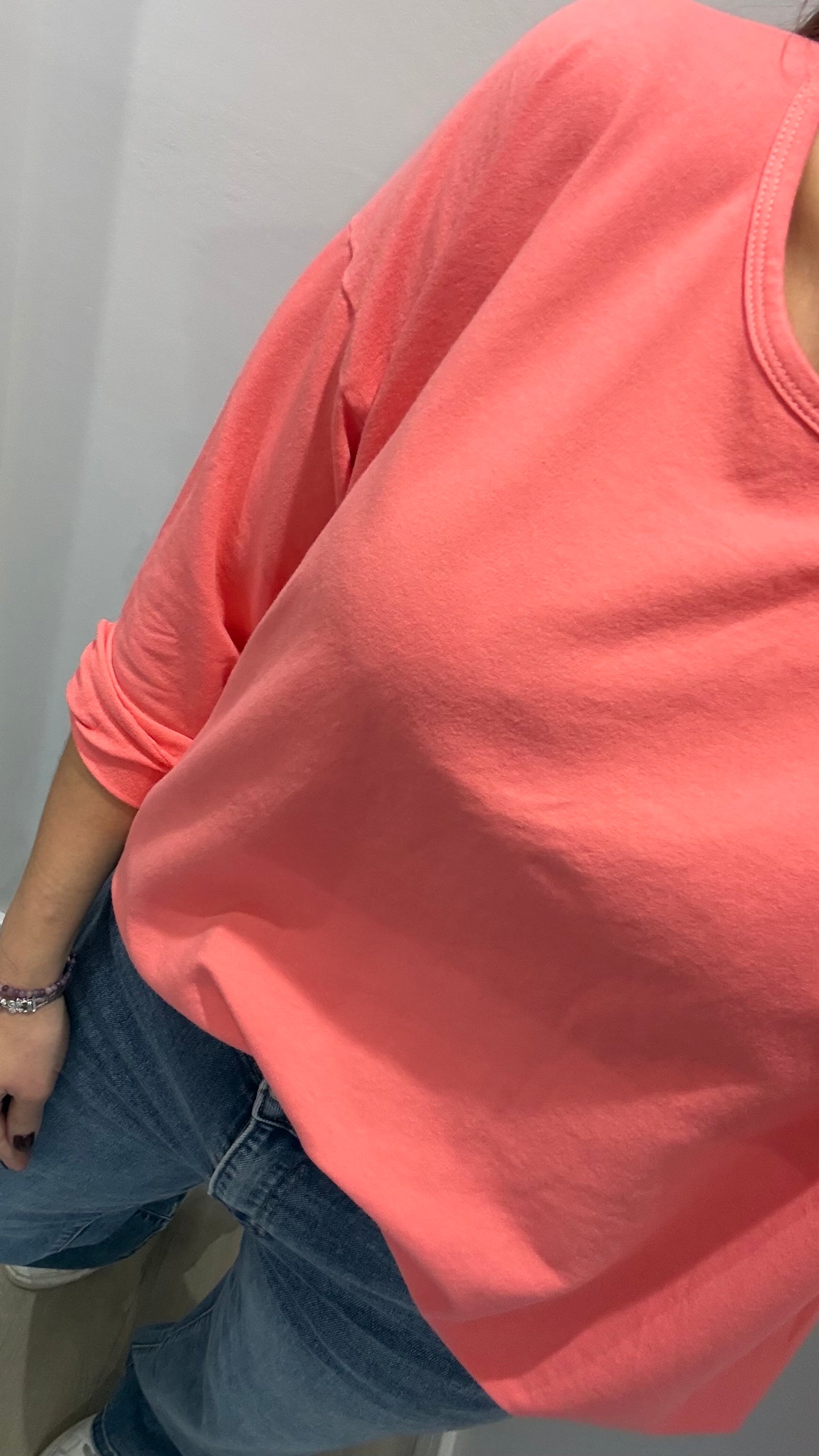 CORAL ROLL SLEEVE SWEAT – BESTSELLER
