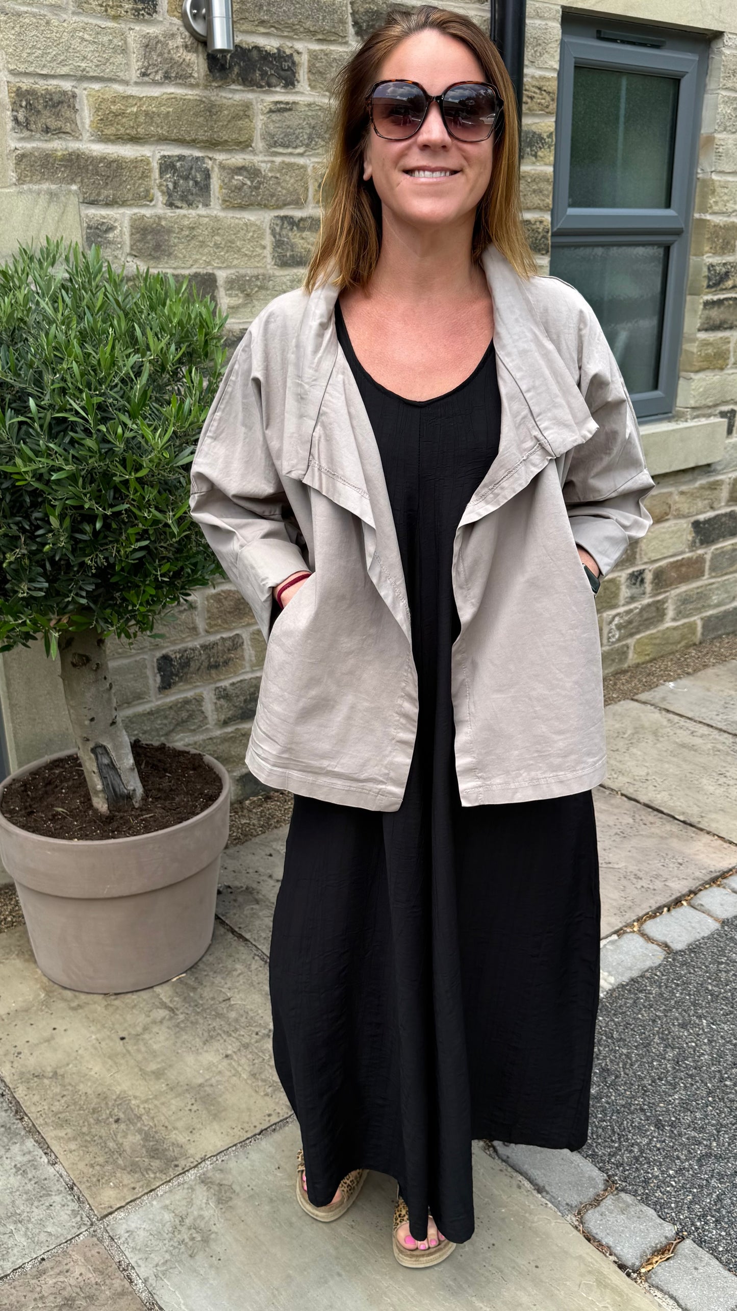 MOCHA THROW-ON JACKET