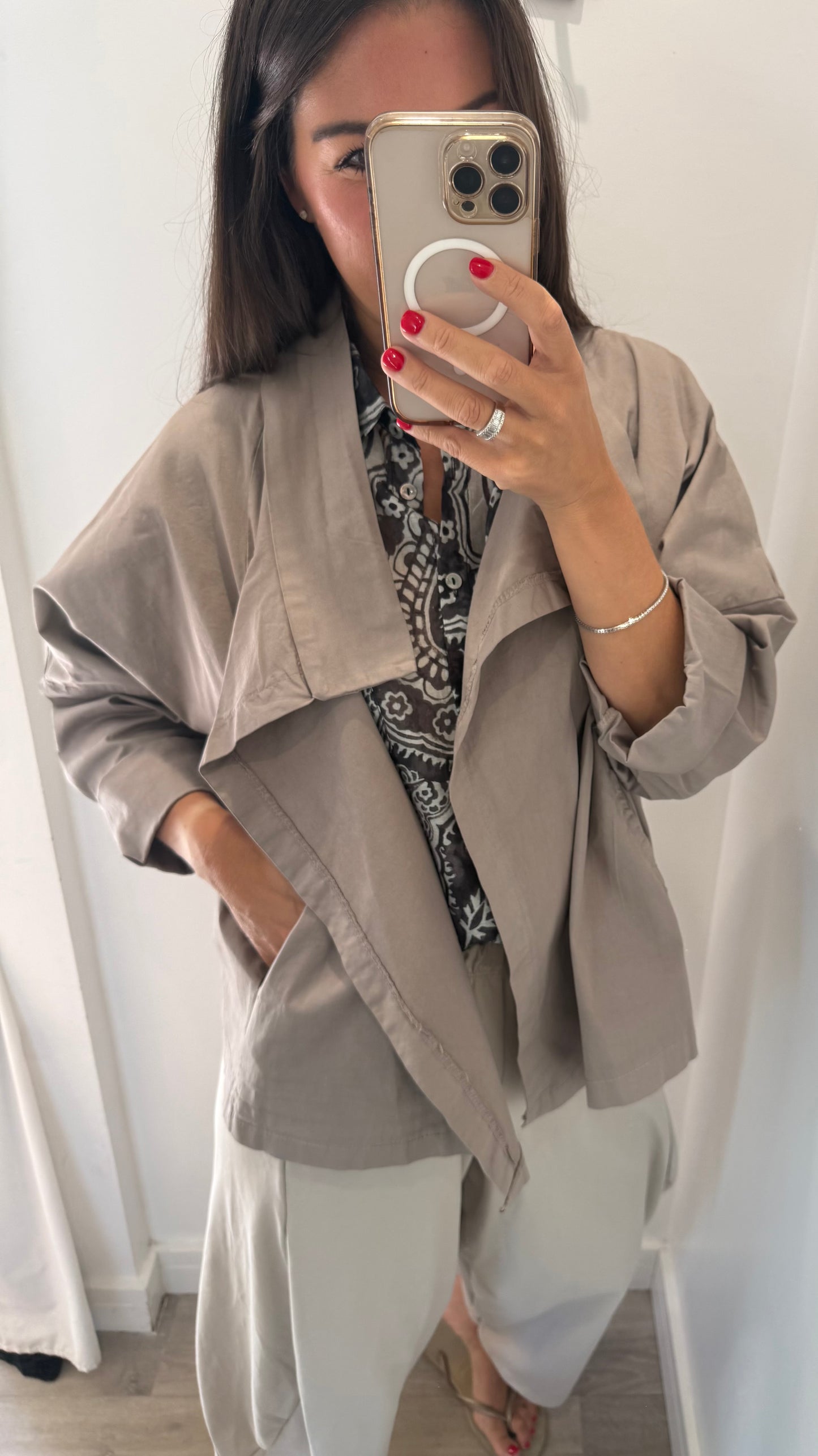 MOCHA THROW-ON JACKET