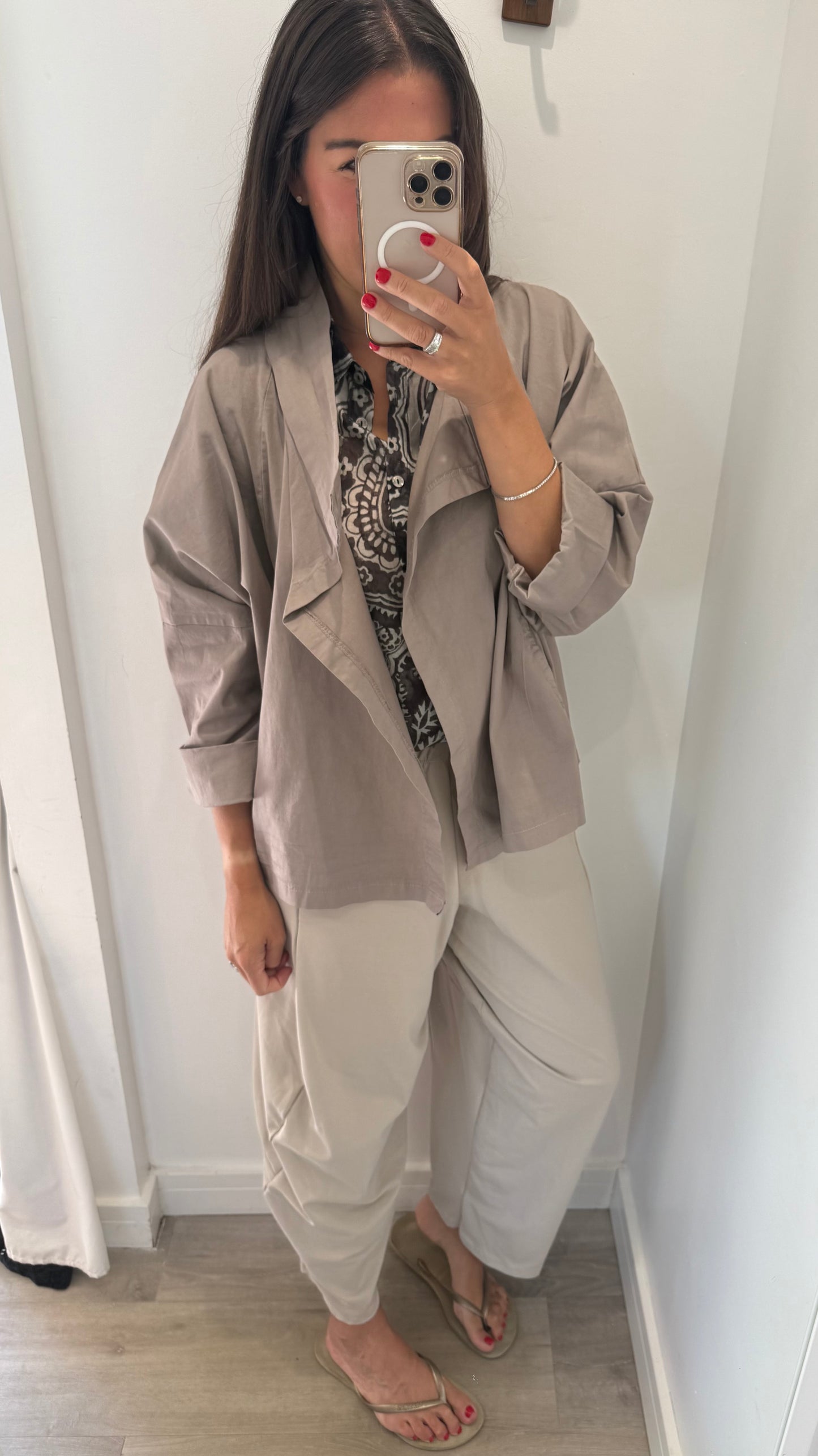 MOCHA THROW-ON JACKET