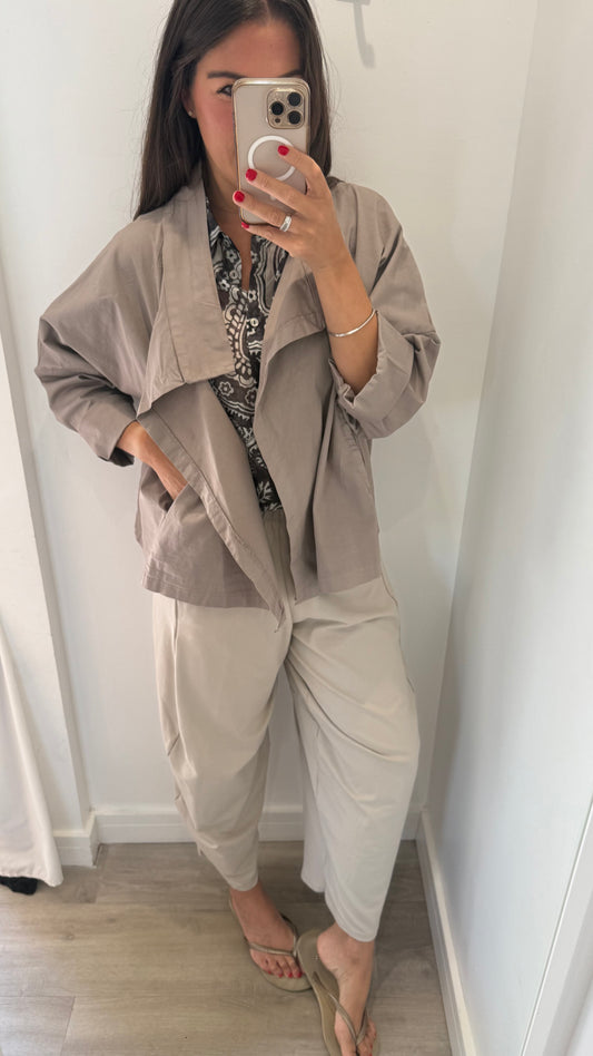 MOCHA THROW-ON JACKET
