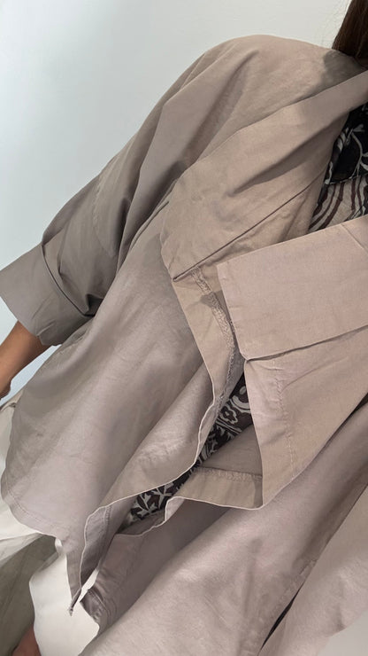 MOCHA THROW-ON JACKET