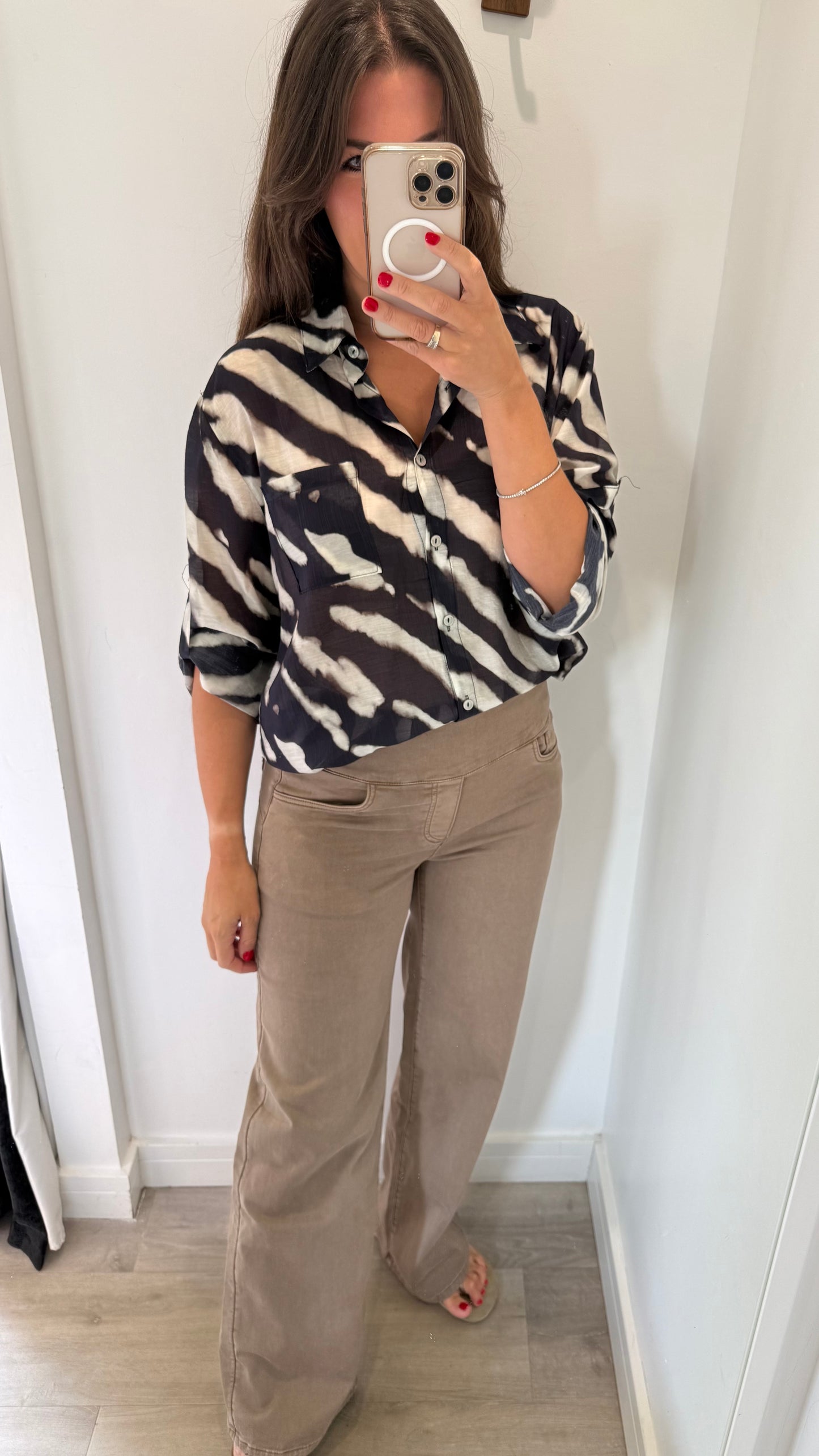 NAVY & STONE STRIPE SHIRT
