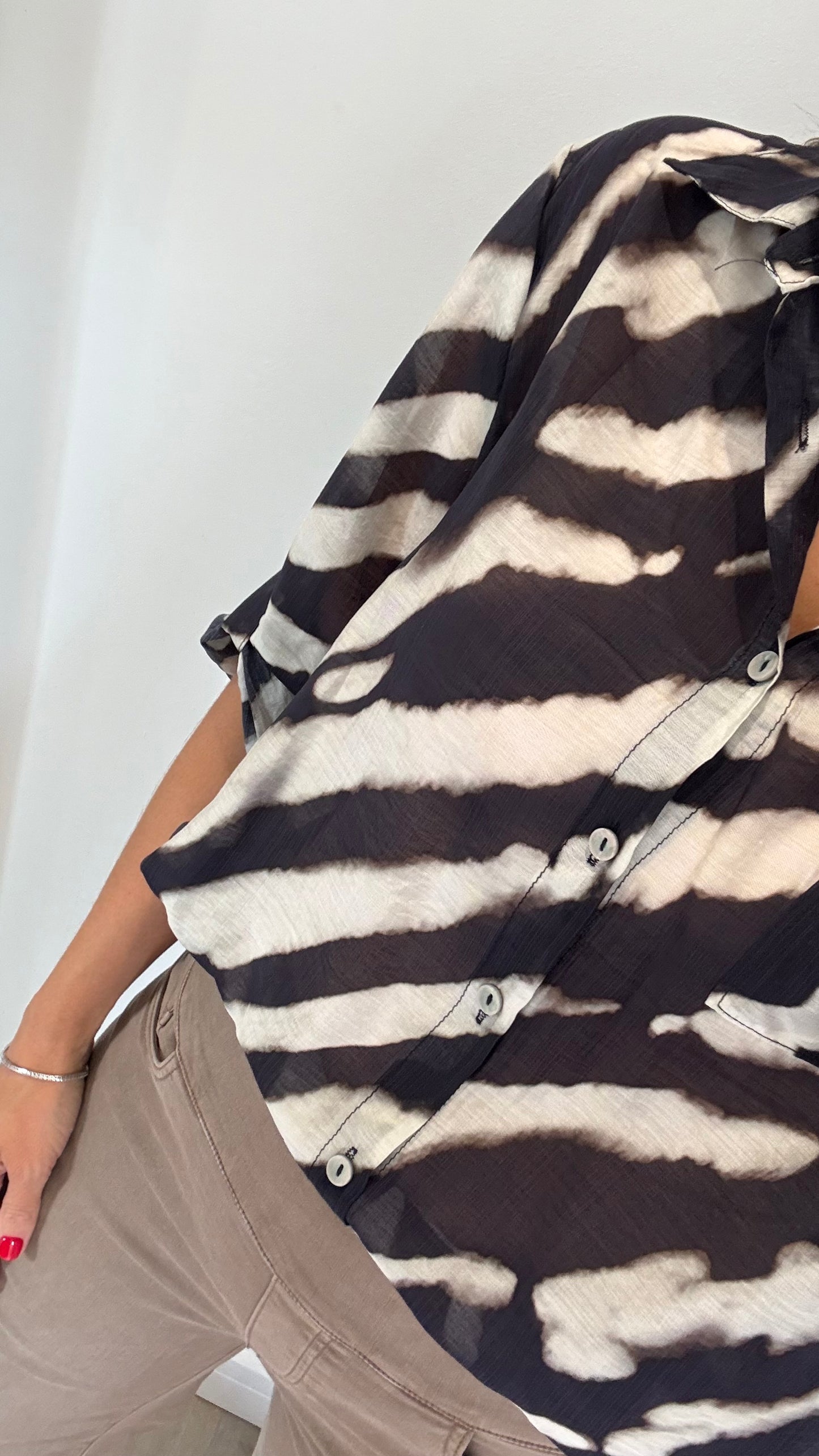 NAVY & STONE STRIPE SHIRT