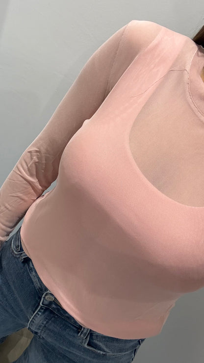 PALE PINK SHEER TOP