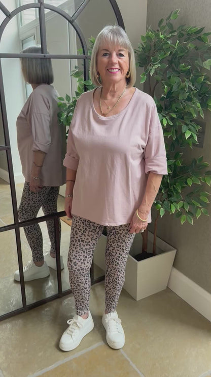 LILAC PINK ROLL SLEEVE SWEAT