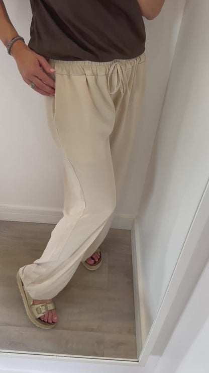 SAND DRAWSTRING TROUSERS