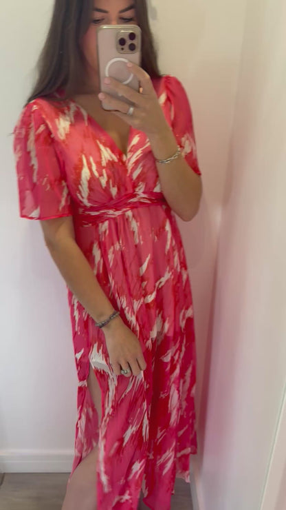 CORAL PINK MAXI DRESS
