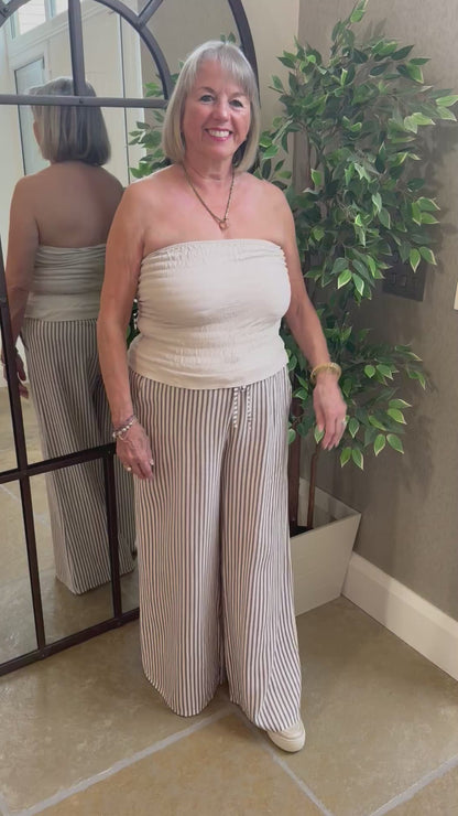 STONE SHIRRED BOOB TUBE