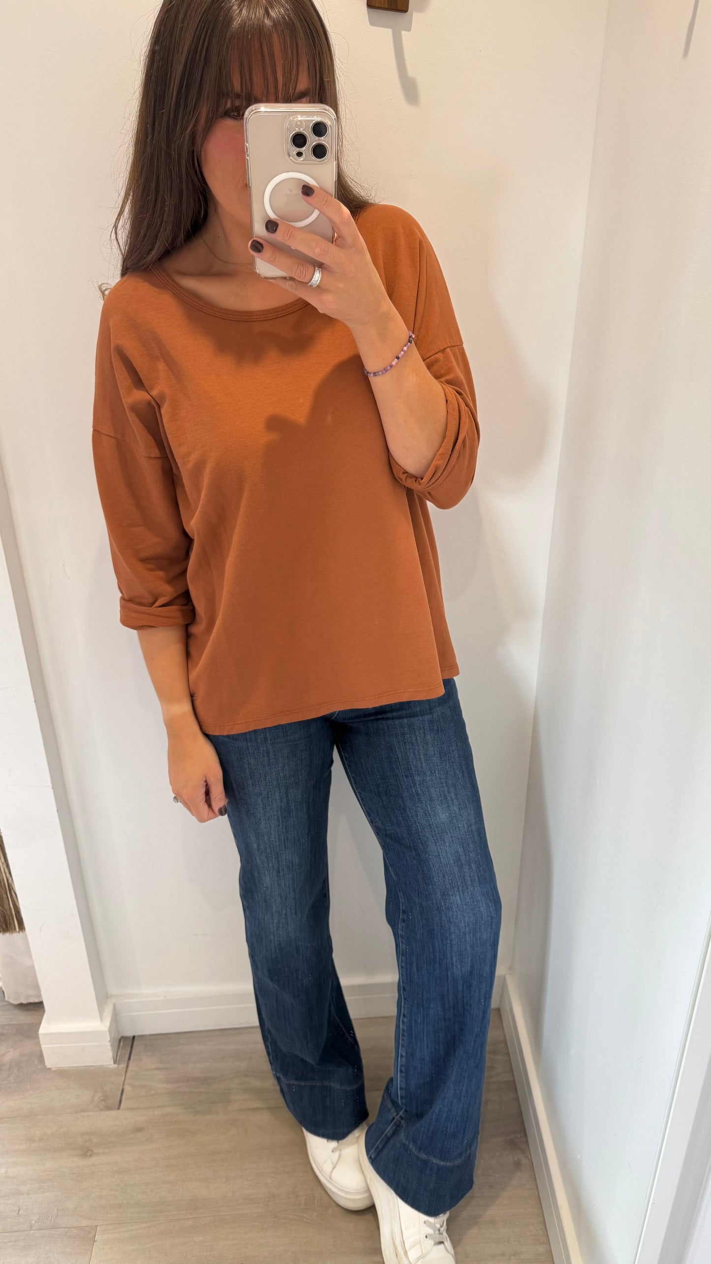 RUST ROLL SLEEVE SWEAT - BESTSELLER