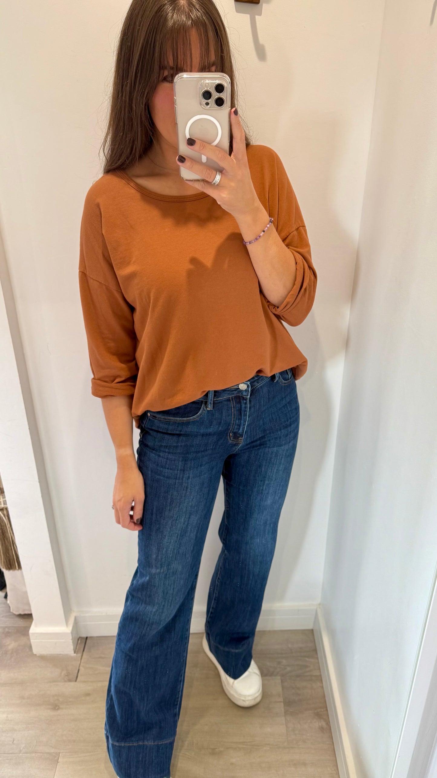 RUST ROLL SLEEVE SWEAT - BESTSELLER