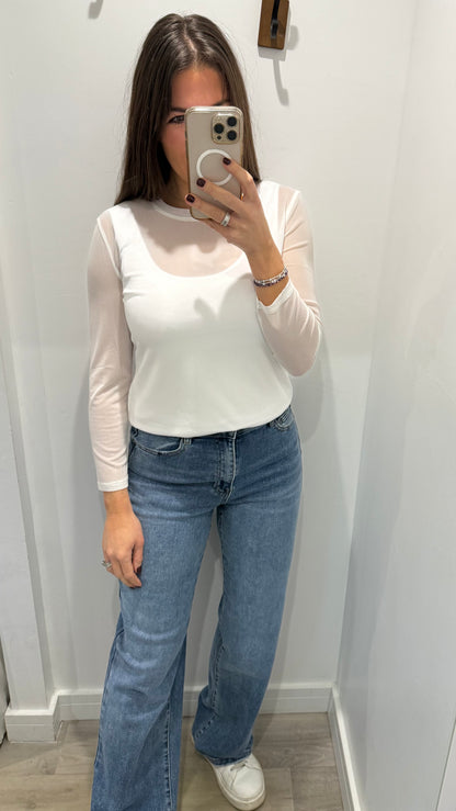 WHITE SHEER TOP