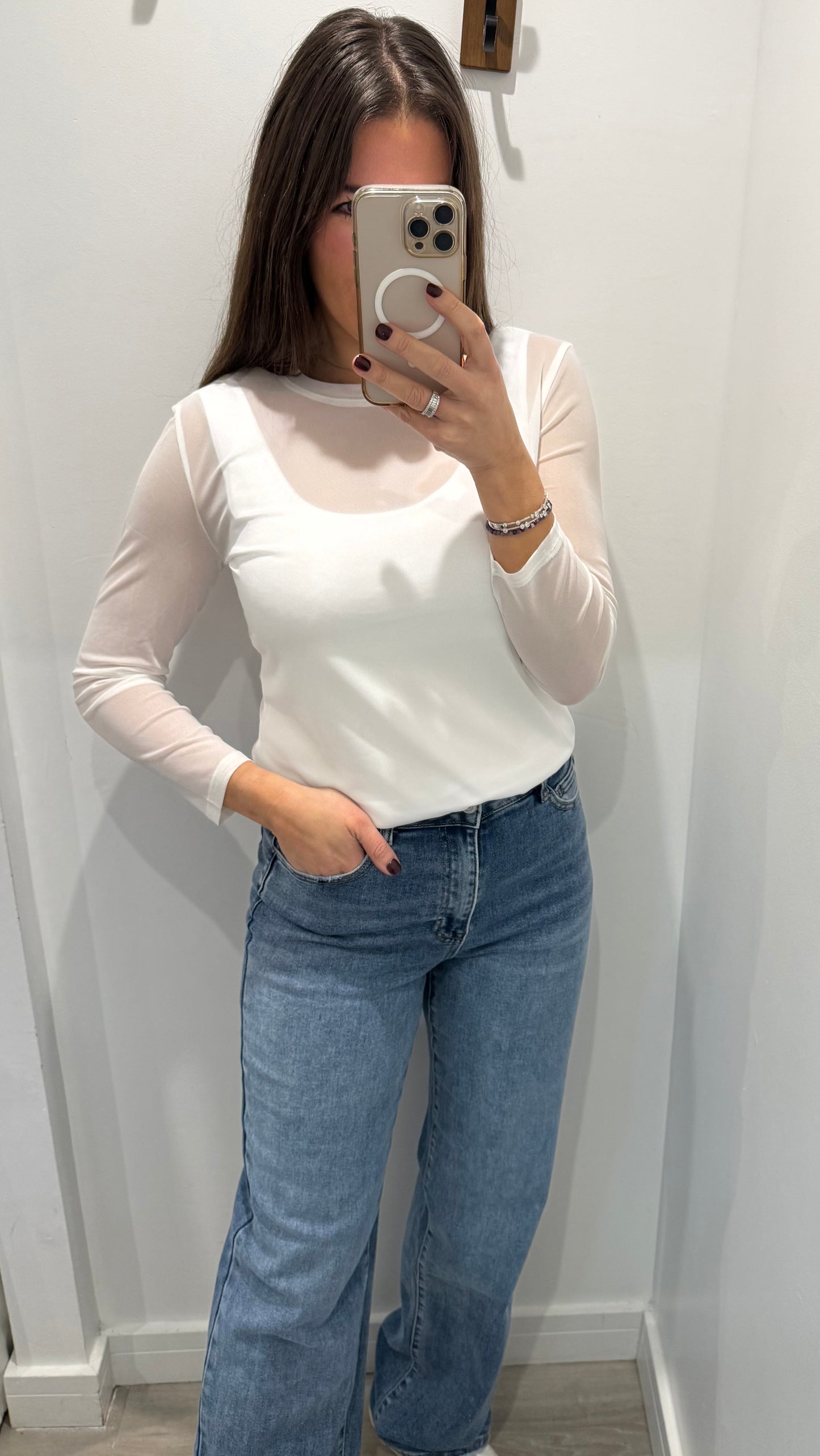 WHITE SHEER TOP