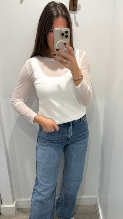 WHITE SHEER TOP